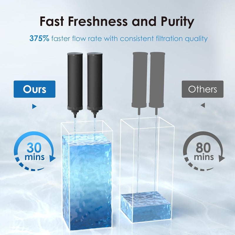 Waterdrop NSF/ANSI 42&372 Certified Water Filter, Replacement for Berkey® BB9-2® Black Filters, ProOne® or Alexapure® Gravity Water Filter System and King Tank Series, (Pack of 2) - Image 2